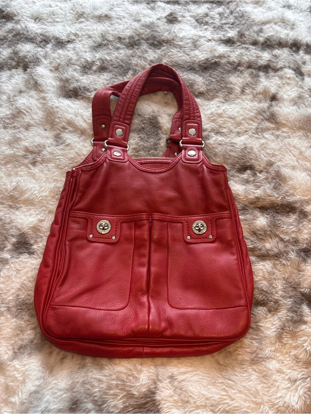 Marc Jacobs Red Leather Shoulder Tote